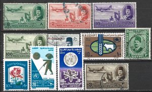 COLLECTION LOT 21387 EGYPT 11 AC STAMPS 1936+ CV+$18