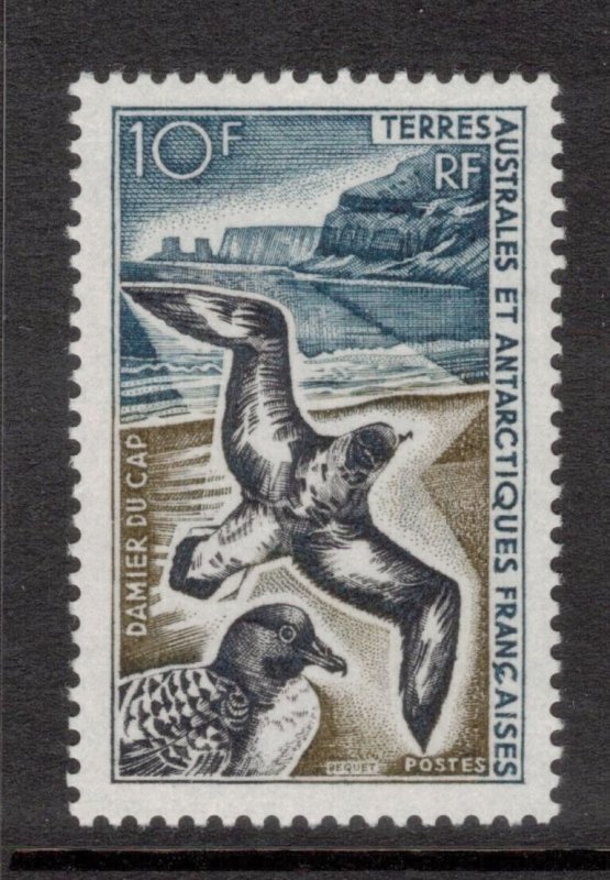 FRENCH ANTARCTIC 1969 10fr Cape Pigeons; Scott 26, Yvert 28; MNH
