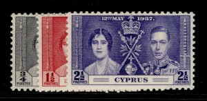 CYPRUS GVI SG148-150, CORONATION set, M MINT.