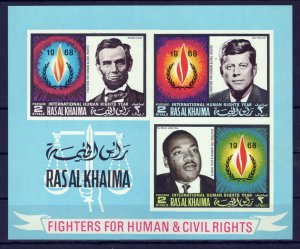 Ras Al Khaimah Block 41 B MNH Human & Civil Rights ZAYIX 0424M0081
