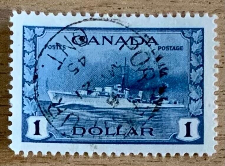 CANADA 1942 $1 DESTROYER SG388 CDS USED .CAT £15