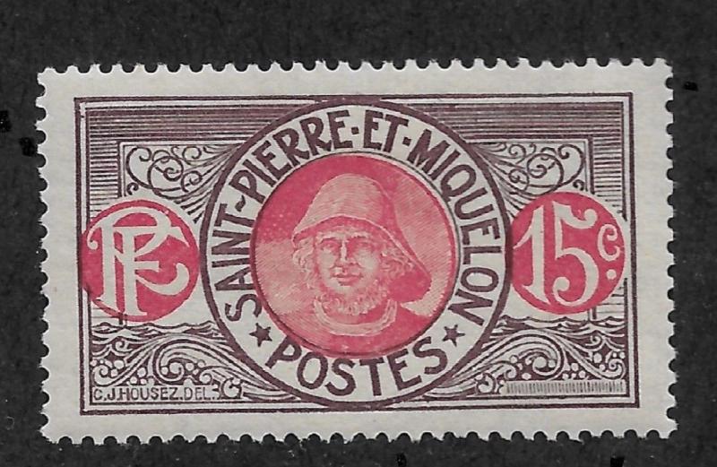 St Pierre & Miquelon 1917,15c,Scott # 86a,VF MLH*OG (P-5)