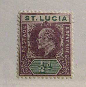 ST LUCIA Scott #50 * MH ½d  stamp, fine + 102 card