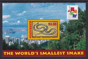 Barbados 1004 Snake Souvenir Sheet MNH VF