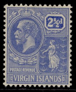 BRITISH VIRGIN ISLANDS GV SG93, 2½d pale bright blue, NH MINT.