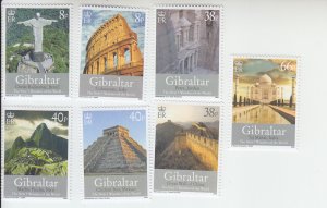 2008 Gibraltar New Seen Wonders of the World (7) (Scott 1146-52) MNH