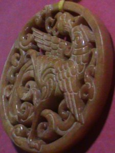 ​CHINA ANCIENT VERY OLD JADE PENDANT, LUCKY CHARM- BOTH SIDE HAND CRAFT