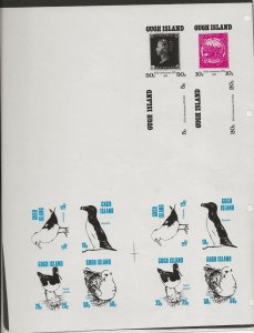GB Gugh Questa proof sheet  of  1974-5 UPU & Birds x 2 blocks  MNH RARE