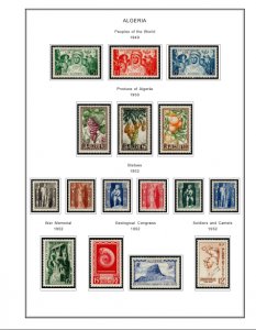 COLOR PRINTED FRENCH ALGERIA 1924-1958 STAMP ALBUM PAGES (29 illustrated pages)