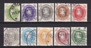 Denmark  210-219 Used 1930 King Christian Definitives CV ...