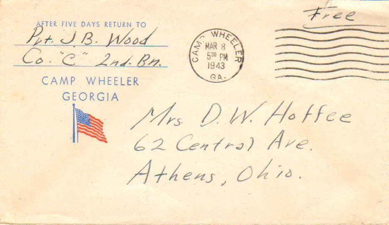 United States Georgia Camp Wheeler 1943 machine  1941-1946  Camp Wheeler Geor...