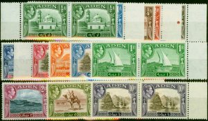 Aden 1939 Set of 13 SG16-27 in V.F MNH Side Marginal Pairs