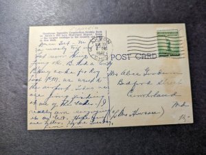 1942 USA Zeppelin Airmail Postcard Cover Akron OH to Cumberland MD