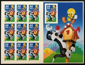 US #3205, Sheet,  32c Tweety / Sylvester, RARE IMPERF SHEET, VF mint never hi...