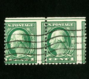 US Stamps # 498 Dramatic Shift Error Pair Used