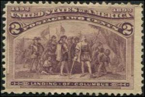 USA SC# 231 Columbus 2c Mint NO Gum