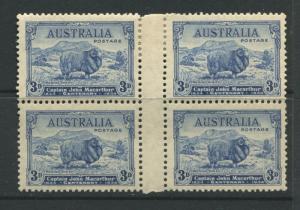 Australia 1934 2d, 3d, & 9d Sheep set in mint o.g. blocks of 4 