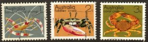 Australia 554-56 - Used - Crabs (Short Set) (1973) (cv $0.90)