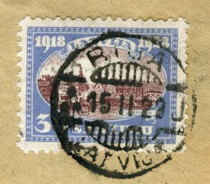 LATVIA; 1928 early Independence Anniv. issue fine used 3s. value Postmark