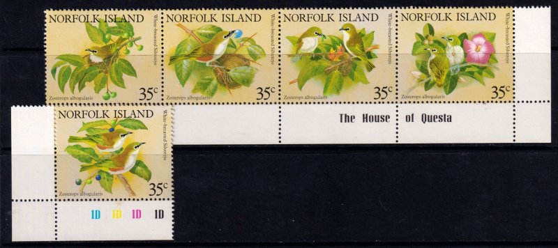 Norfolk Islands 1981 White-breasted Silvereye Complete Mint MNH Set SC 287