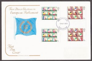 GREAT BRITAIN - 1979 FIRST DIRECT EUROPEAN PARLIAMENT - 4V - FDC