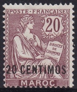 FRENCH MOROCCO 1902 MOUCHON 20C