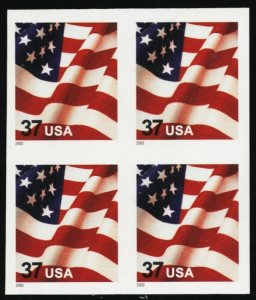 3629Fg, Mint NH 37¢ Imperforate Block of Four ERROR - Stuart Katz