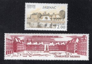 France 1983 Set of 2 Jarnac & Charleville, Scott 1857-1858 MNH, value = $2.30