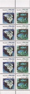 Palau - 1983 Giant Clam & Parrotfish - 10 Stamp Booklet Pane #13b