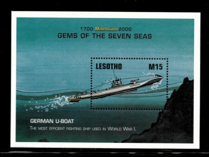 Lesotho 1999 - Millenium / Ships - Souvenir Sheet Stamp - Scott #1219 - MNH