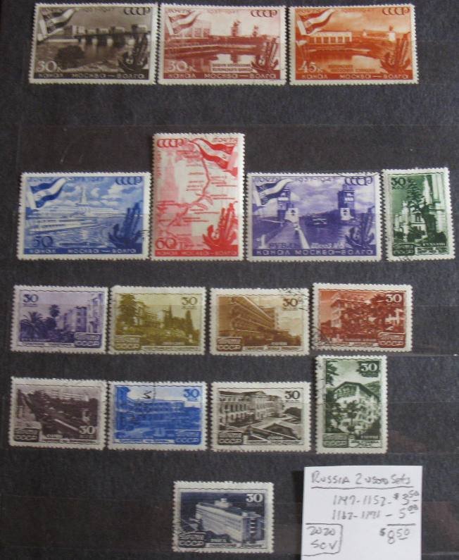 2 Used Russi Complete Sets #1147-1152 & 1162-1171- SCV=$8.50