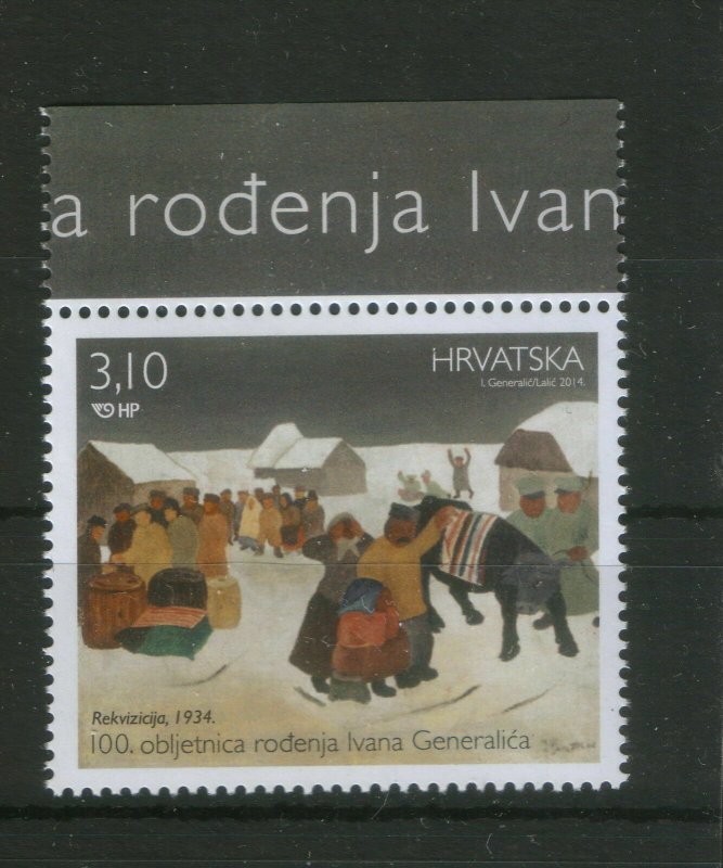 CROATIA-MNH-STAMP-100 YEARS OF BIRTH IVAN GENERALIC-PAINTER-2014.