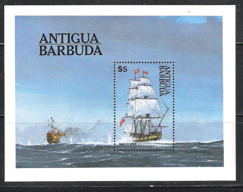 Antigua 749 MNH S/S Man of War