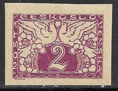 CZECHOSLOVAKIA 1919-20 2h DOVES Special Delivery Stamp Sc E1 MH