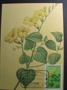 ​ST. THOMAS 1979 MAXI CARD-COLORFUL LOVELY BEAUTIFUL FLOWERS MC CARD-MNH VF