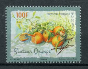 French Polynesia 2017 MNH Orange Scented 1v Set Oranges Fruits Stamps