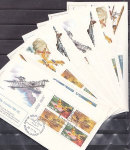 Canada, Scott cat. 843-846. Various Airplanes on 8 Cachet First day covers. ^