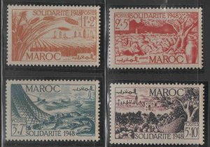 French Morocco Scott B38-B41 MNH** Solidarite1948 semi-postal set