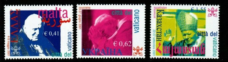 VATICAN CITY SG1357/9 2002 POPE JOHN PAUL II MNH 