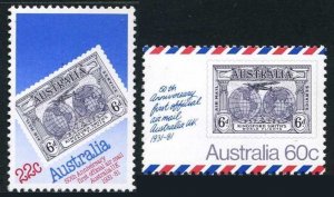 Australia 776-777, MNH. Michel 745-746. Official Airmail service-50, 1981.