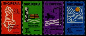 Albania 953-6 MNH Hydrological Decade (UNESCO), Water Level Map