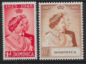 DOMINICA SG112/3 1948 ROYAL SILVER WEDDING MTD MINT