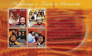 SAO TOME - 2007 - Hommage to Pavarotti - Perf 4v Sheet - Mint Never Hinged