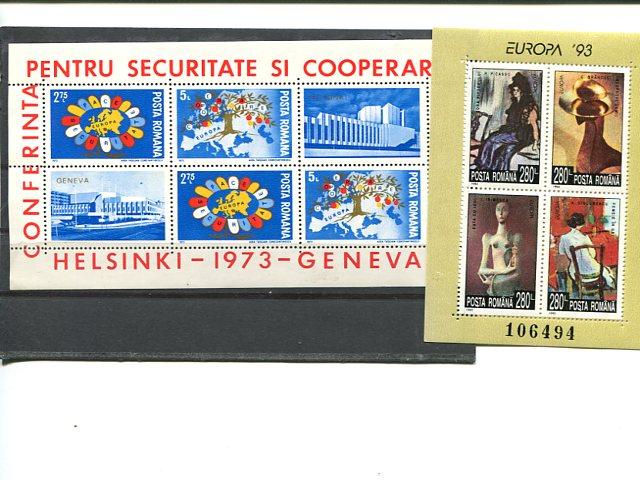 Romania 1973 and 1993  sheets VF NH . - Lakeshore Philatelics