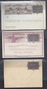 GUATEMALA 1897 THREE MINT POSTAL ITEMS LETTER CARD, POSTAL CARD AND COVER