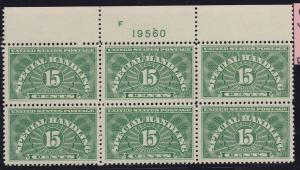 QE2a VF-XF never hinged TOP plate block of 6 nice color cv $ 135 ! see pic !