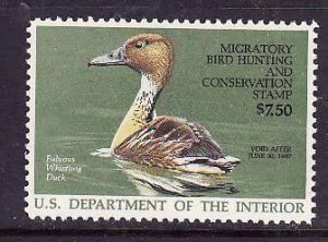 USA-Sc#RW53-unused NH $7.50 Migratory Bird hunting Stamp-Ducks-1987-