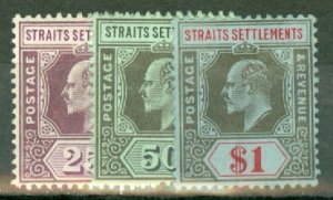 IO: Straits Settlements 109-111,112 (2),116,118,122,124 mint CV $108.25