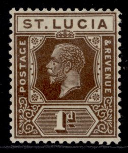 ST. LUCIA GV SG93, 1d deep brown, M MINT.