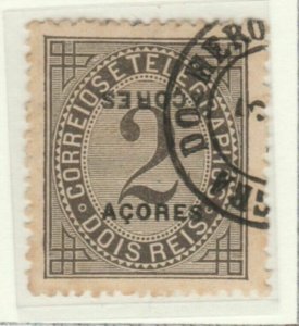 Portugal Colony AZORES 1885 2r Pef 131⁄2 Used Double Overprint A6P33F40-